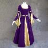 Renaissance Dress for Women Dress Up Halloween Costume Faire Gothic Gown Retro Lace-up Trumpet Sleeve Maxi Dress view 2