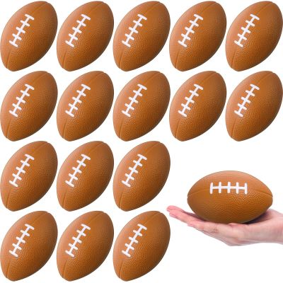 Blulu 20 Pcs Mini Footballs 4.72" Foam Football Bulk Small Stress Ball Foam Sport Balls for Birthday Carnival Reward S Bow Game Party Favors