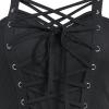 Women's Gothic High Low Dress with Corset Halter Swing Cocktail Dress Halloween Punk Suspender Hip-Wrapped Dresses view 3