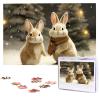 1000 Piece Jigsaw Puzzles for Adults Challenging Puzzle Wooden Picture Puzzle Personalized Custom Rubbits and Xmas Tree Wood Puzzle for Family Game Nights Gifts 29.5x19.7 inches Puzzle view 1