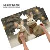 1000 Piece Jigsaw Puzzles for Adults Challenging Puzzle Wooden Picture Puzzle Personalized Custom Rubbits and Xmas Tree Wood Puzzle for Family Game Nights Gifts 29.5x19.7 inches Puzzle view 4