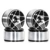 Chanjorlin 1.0 RC Beadlock Wheels Rims 12mm Hex 1/24 1/18 Aluminum Alloy Mud Slingers Hubs for 1:24 1:18 Rock Crawler Car Axial SCX24 FMS AX24 FCX18 FCX24 TRX4M 1.0" Tires 4PCS (Black) view 1