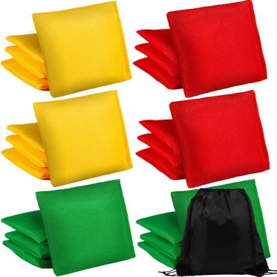 CACASO 24 Pieces Bean Bags,Mini Bean Bags for Tossing,Nylon Beanbags Hand Toss Games,Colorful Bean Bags,Sack Tossing Beanbags,Family Games Bean Bags for Kids Party Game Supply, 4 x 4 Inch