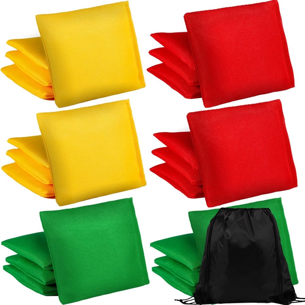 CACASO 24 Pieces Bean Bags,Mini Bean Bags for Tossing,Nylon Beanbags Hand Toss Games,Colorful Bean Bags,Sack Tossing Beanbags,Family Games Bean Bags for Kids Party Game Supply, 4 x 4 Inch