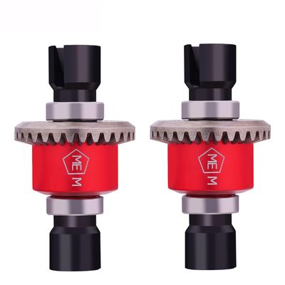 Mesimsple 2PCS Alum H16BM Front Rear Differential Diff Gear for 1/16 H16BM H16207 16208 16209 16210 H16 1/14 14301 14302 14209 14210 H14BM Series Upgrades Part Red