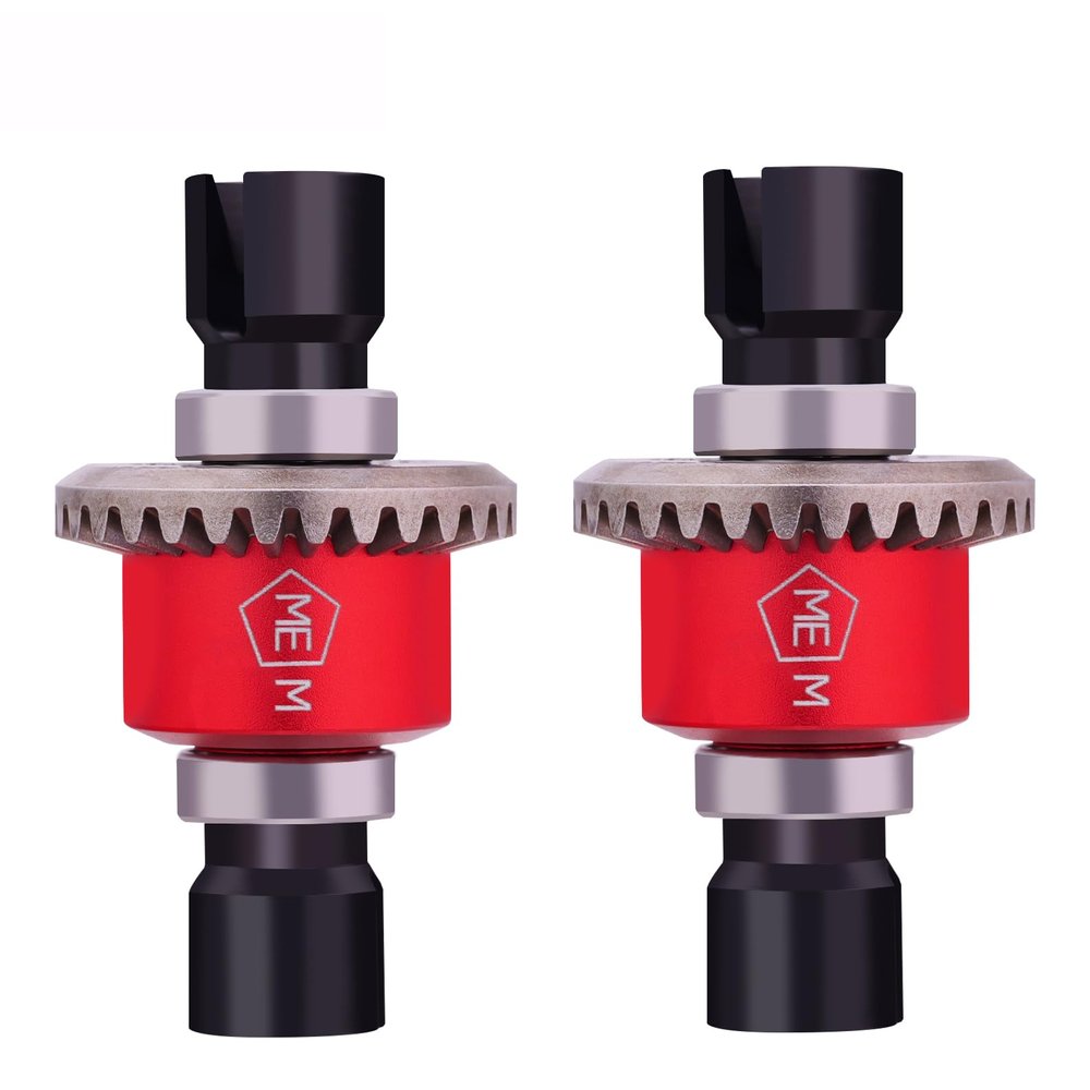 Mesimsple 2PCS Alum H16BM Front Rear Differential Diff Gear for 1/16 H16BM H16207 16208 16209 16210 H16 1/14 14301 14302 14209 14210 H14BM Series Upgrades Part Red