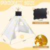6 Packs Teepee Tent for Kids with 10FT String Lights, Indoor Outdoor Play Teepee Tent for Girls & Boys, Foldable Tents for Birthday Party Boho Sleepovers Party (White) view 2
