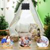 6 Packs Teepee Tent for Kids with 10FT String Lights, Indoor Outdoor Play Teepee Tent for Girls & Boys, Foldable Tents for Birthday Party Boho Sleepovers Party (White) view 4