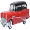 1954 Century Estate Wagon Matador Red and Carlsbad Black with Red Interior 1/87 (HO) Scale Diecast Model Car by Oxford Diecast 87BCE54004 view 1