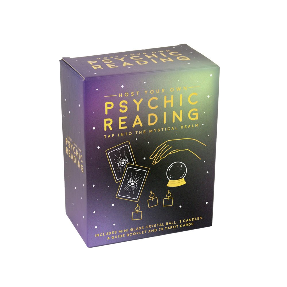 Gift Republic Psychic Reading Kit Host Your Own Divination Crystal Ball Tarot Cards Gift Set, Purple