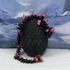 3D Printed Dragon with Dragon Egg, 12" Articulated Black Mushroom Dragon, Fidget ADHD Autism Toy, Executive Desk Toy D038-BE view 1
