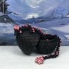 3D Printed Dragon with Dragon Egg, 12" Articulated Black Mushroom Dragon, Fidget ADHD Autism Toy, Executive Desk Toy D038-BE view 3