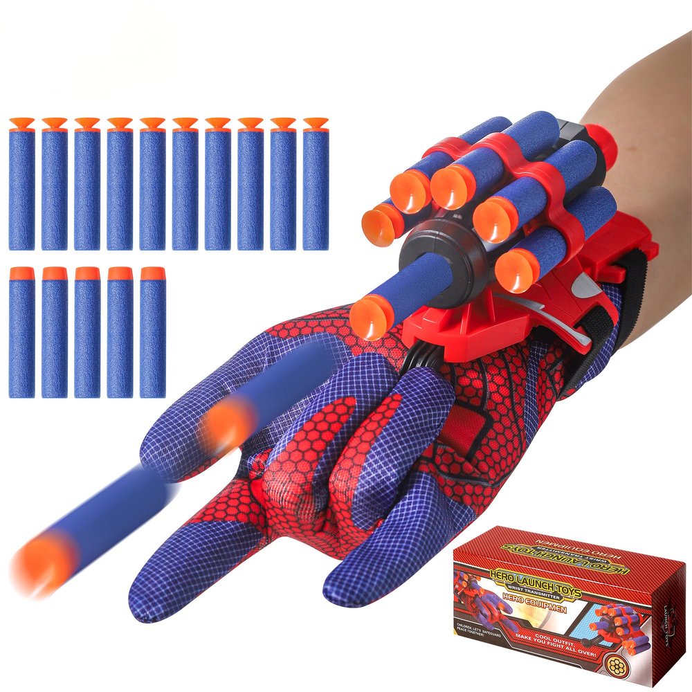 AIUAZA Shooting Toys, Children's Role-Playing launchers with Gloves, Wrist Firing Toy, Foam Blasters,Children's Dress up Toys for 6+Years Old
