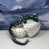 3D Printed Dragon with Dragon Egg, Articulated Dragon, 12" Green and Purple Cherry Blossom Dragon, Fidget Toy Dragon, Executive Desk Toy D044-WE view 1