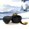 3D Printed Dragon with Dragon Egg, Articulated Fidget Toy Dragon, 12" Black and Gold Cherry Blossom Dragon, Executive Desk Toy D043-BE-CLS view 4