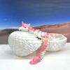 3D Printed Dragon with Dragon Egg, Articulated Fidget Toy Dragon, 12" White and Pink Unicorn Dragon, Executive Desk Toy D061-WE view 3