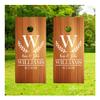 2 Corn Hole Decal | Custom Wreath Wedding Sticker, Personalized Initial Name Est Date, Monogram Wrap, Rustic Decor, Bean Bag Toss Tailgate (XS: Height 16" x 12" Width) view 1