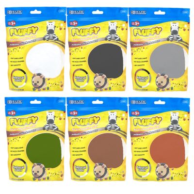 BAZIC Products Air Dry Clay 6 Natural/Earth Color 12 oz, Light Modeling Dough Art Craft Slime, Non Toxic Gift for Artist Kids Toddler Boys Girls, 48-Pack