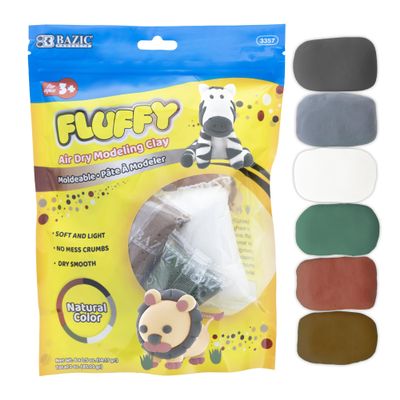 BAZIC Products Air Dry Clay 6 Natural/Earth Color 3 oz, Light Modeling Dough Art Craft Slime, Non Toxic Gift for Artist s, 24-Packs