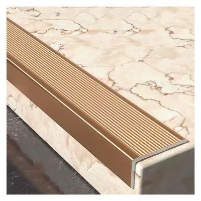 Aluminum Stair Corner Strips, Step Edge Strips, 1.5mm Thick L-Shaped Edge Strips, Corner Protectors, Metal Closing Decorative Strips(Gold,50x30x300cmcm/19.7x11.8x118.1in)