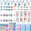 Fruitful Jewelry 84pcs Mermaid Birthday Party Favors with Fish Birthday Rings Keychain Slap Bracelets Bags Hair Clips Necklace etc view 1
