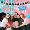 158 Pcs Gender Reveal Party Decorations Supplies, 10 Guests Gender Reveal Plates and Napkins Cups Table Cloth Foil Balloons Banner Fringe Photo Booth Props Cupcake Toppers etc view 4