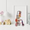 Restokki Elephant On Tricycle Tin Toy Retro Iron Handmade Elephant On Tricycle Clockwork Toy for Collection view 4