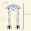 Bubblepompom Husky Hat with Ears Moving Jumping Pop Up Beating Hat Plush Holiday Cosplay Dress Up Funny Party Gift for Kids Girls, Gray, 22'' view 2