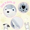 Bubblepompom Husky Hat with Ears Moving Jumping Pop Up Beating Hat Plush Holiday Cosplay Dress Up Funny Party Gift for Kids Girls, Gray, 22'' view 3