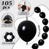 105pcs Black Link Balloons 6 inch Quick Link Balloons Latex Linking Balloon for Photo Shoot Baby Shower Birthday Party Decorations view 2