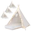 4 Pack Teepee Tent for Kids [Thickened] with Light String and Inflatable Airbed, Slumber Party Tents, Sleepover Tents Party for Girls Boys Indoor Outdoor (White) view 1