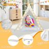 4 Pack Teepee Tent for Kids [Thickened] with Light String and Inflatable Airbed, Slumber Party Tents, Sleepover Tents Party for Girls Boys Indoor Outdoor (White) view 3