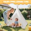 4 Pack Teepee Tent for Kids [Thickened] with Light String and Inflatable Airbed, Slumber Party Tents, Sleepover Tents Party for Girls Boys Indoor Outdoor (White) view 4