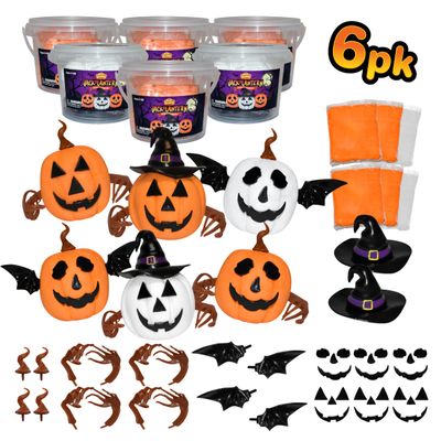 Build Buddiez DIY Jack-O-Lantern Craft Kit  6 Pack| Build, Decorate & Display | Fun Art & Crafts Activity for Kids Ages 5+ for Halloween & Fall | Great for Birthday Parties, Trick or Treating