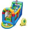 BOUNTECH Inflatable Bounce House, Clownland Bouncy House with Long Slide for Kids 3-6 Indoor Outdoor Backyard Fun w/Climbing Wall, Obstacles, Ball Pit, Toddler Bouncy Castle for Birthday Party Gifts view 1