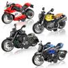 Alloy Metal Diecast Motorcycle Model Toy Set, 4 Pack of 1:12 Scale Die-Cast Motorcycles with Light&Sounds, Pull Back Function Toy Moto Bike for Kids Boys Girls and Collectors Ages 3 and up view 1