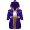 Shinsto Kids Boys Boxing Cosplay Boxer Cloak Metallic Hooded Boxing Costume Halloween Costume with Belt Purple 10 Years view 1