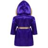 Shinsto Kids Boys Boxing Cosplay Boxer Cloak Metallic Hooded Boxing Costume Halloween Costume with Belt Purple 10 Years view 2