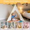 PLULON 4 Pack Teepee Tent for Kids Slumber Party Tents for Girls Sleepover with Inflatable Airbed and Decorations White Play for Birthday Party Christmas Birthday Gift for Kids view 2