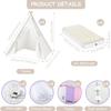 PLULON 4 Pack Teepee Tent for Kids Slumber Party Tents for Girls Sleepover with Inflatable Airbed and Decorations White Play for Birthday Party Christmas Birthday Gift for Kids view 4
