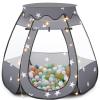 Baby Ball Pit for Toddler: with Star Lights - Pop Up Princess Play Tent for Kids - Indoor Outdoor Baby Girl Toys Birthday Gifts - NO Balls (Black Tent) view 1
