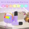 FunMission Karaoke Machine for Kids with Memory Card, Portable Bluetooth Speaker with 2 Wireless Microphones, Kids Microphone for 4 5 6 7 8 9 10+ Years Old, Christmas Birthday Present for Girls,Purple view 3