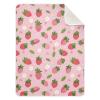 Coikll Daisy Strawberry Baby Blanket Cotton Cozy Throw Blanket Warm Nursery Swaddle Receiving Toddler Blankets 30" x 40 view 1
