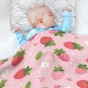 Coikll Daisy Strawberry Baby Blanket Cotton Cozy Throw Blanket Warm Nursery Swaddle Receiving Toddler Blankets 30" x 40 view 4