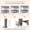 BABY JOY Portable Baby Changing Table, Foldable Waterproof Diaper Changing Station w/Wheels, Adjustable Height, Storage Basket, Shelves & Trash Bin, Mobile Nursery Organizer for Newborn Infant, Gray view 3