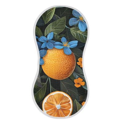 Orange Blue Flower Burp Cloths for Baby Girls and Boys Soft Burping Rags Muslin Burp Cloths Cotton Burp Cloths Shower Gift for Newborn 1 Pack A0900061