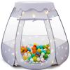 Baby Ball Pit for Toddler: with Star Lights - Pop Up Princess Play Tent for Kids - Indoor Outdoor Baby Girl Toys Birthday Gifts - NO Balls (Gray Tent) view 1