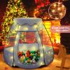 Baby Ball Pit for Toddler: with Star Lights - Pop Up Princess Play Tent for Kids - Indoor Outdoor Baby Girl Toys Birthday Gifts - NO Balls (Gray Tent) view 2