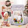 Baby Ball Pit for Toddler: with Star Lights - Pop Up Princess Play Tent for Kids - Indoor Outdoor Baby Girl Toys Birthday Gifts - NO Balls (Gray Tent) view 3