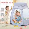 Baby Ball Pit for Toddler: with Star Lights - Pop Up Princess Play Tent for Kids - Indoor Outdoor Baby Girl Toys Birthday Gifts - NO Balls (Gray Tent) view 4